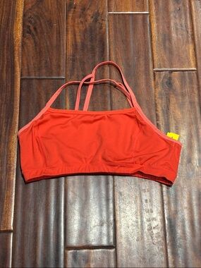 Athletic Works Coral-Red Double-Strap Sports Bikini Top